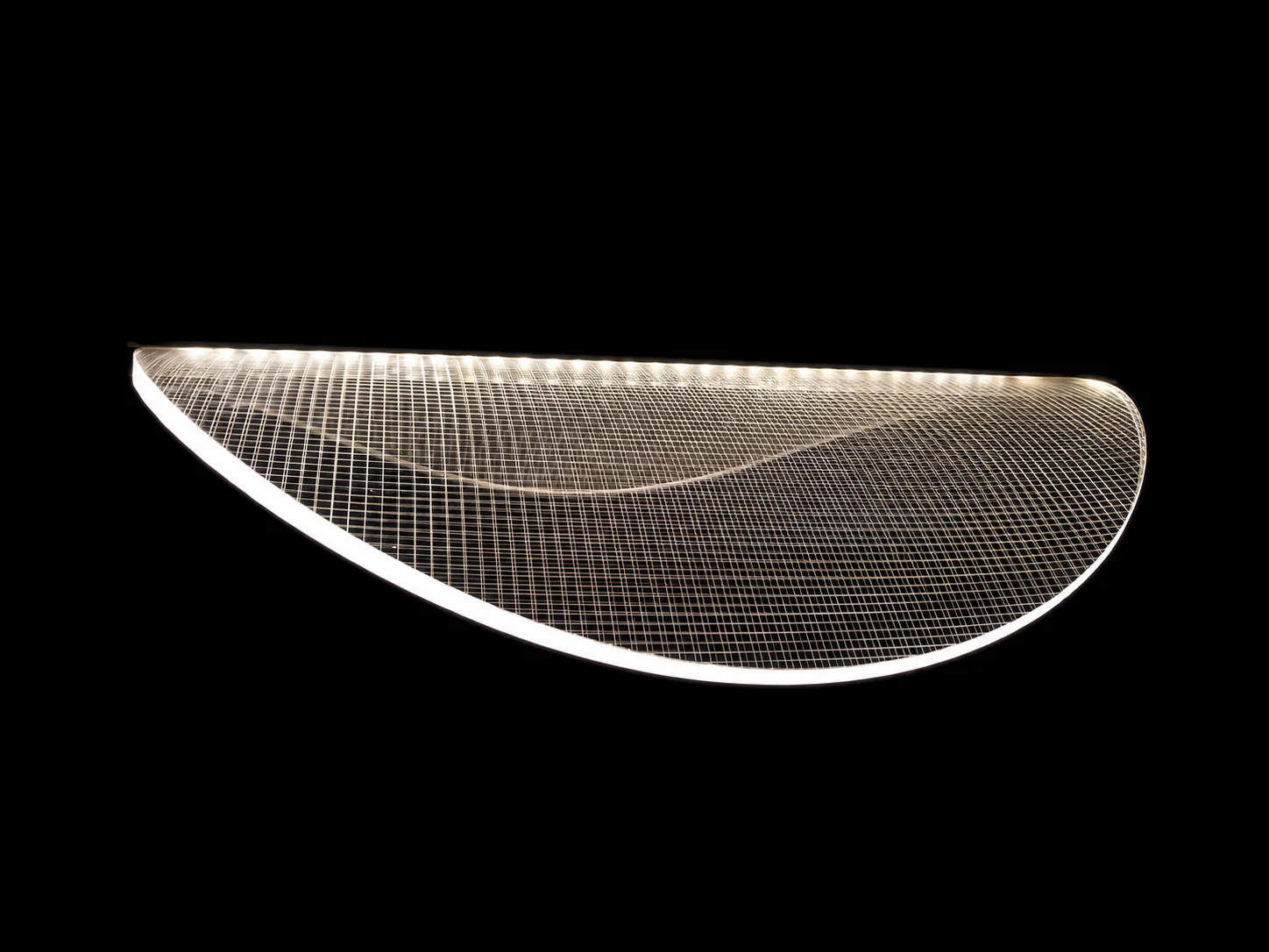 Real curved thermoformed edge-lit light guide panel